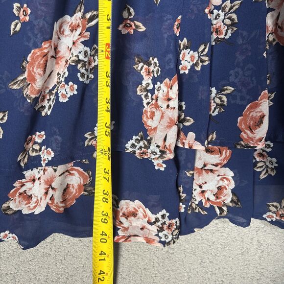 Torrid‎ Dress Women’s Plus Size 3X Blue Floral Mini Navy Blue Roses Garden Party - Picture 13 of 16